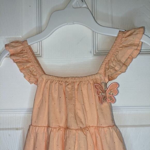 Disney Baby Spring Pink Embroidered Bambi & Butterflies Ruffle Strap Romper 6-9M - Picture 4 of 12